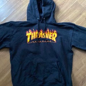 Black classic thrasher hoodie
